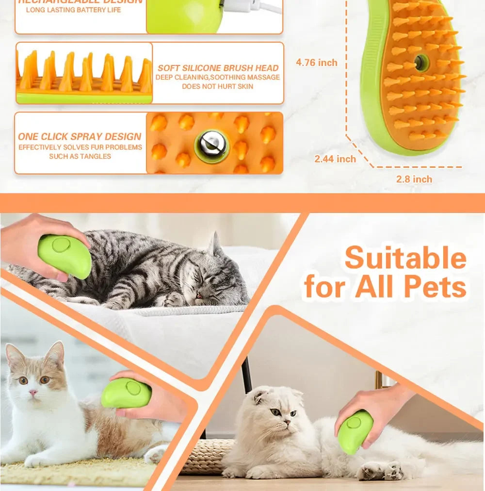 Steam Brush Electric Sprayer for Pet Grooming